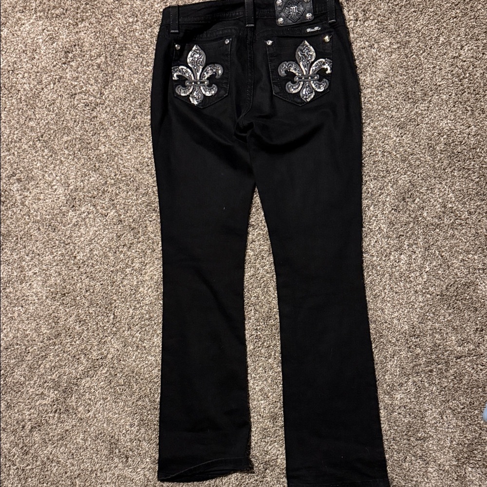 Miss Me Black Boot Cut Jeans with Silver Accents. Make an offer!!
